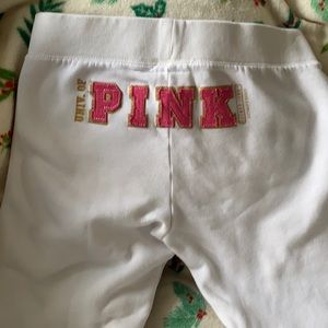 Victoria secret PINK white crop sweatpants size medium